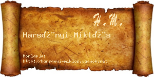 Harsányi Miklós névjegykártya